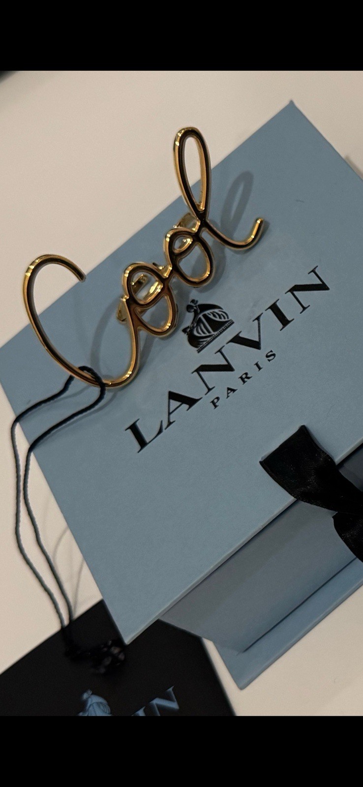Lanvin Paris Gold Metal ‘COOL’ ring
