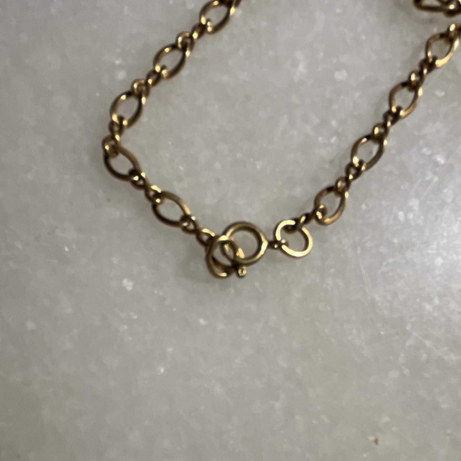 M1/5 10k GE Gold Dangle Charm Oval Link Chain Bracelet Vintage Fine Jewelry