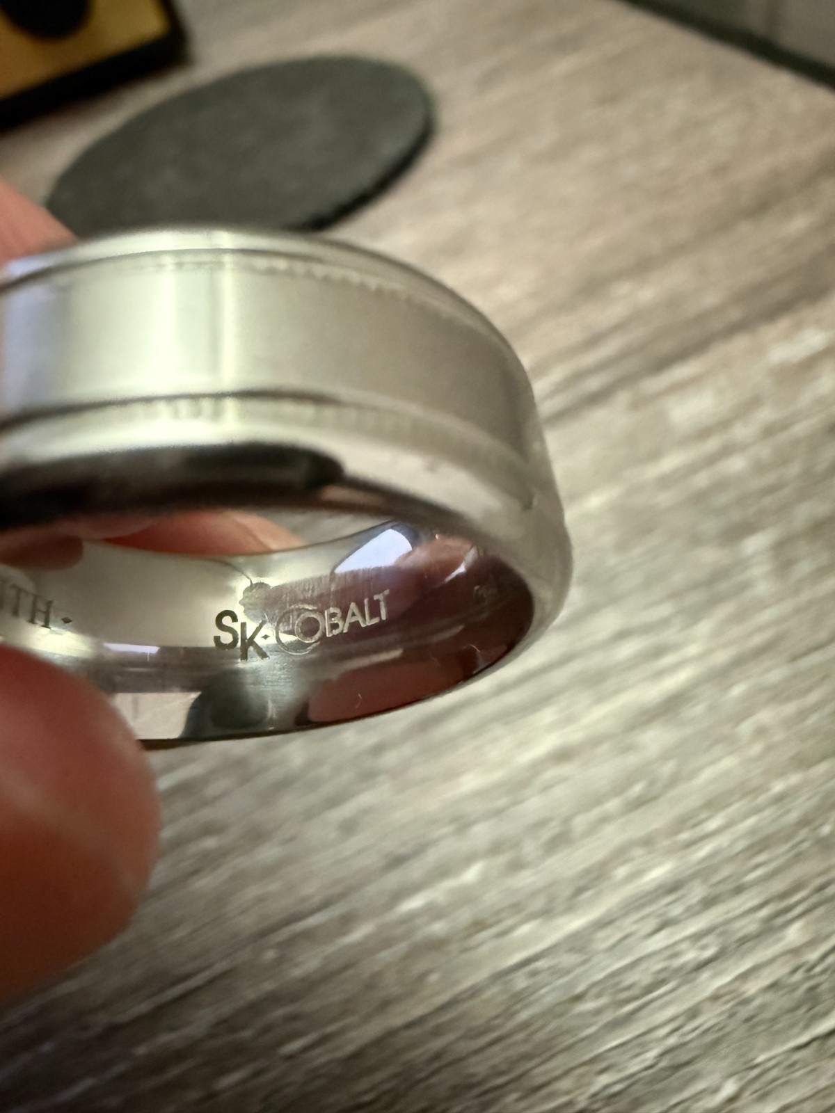 Scott Kay Cobalt Wedding Band Ring Double Milgrain 9mm Wide Sz. 8.5