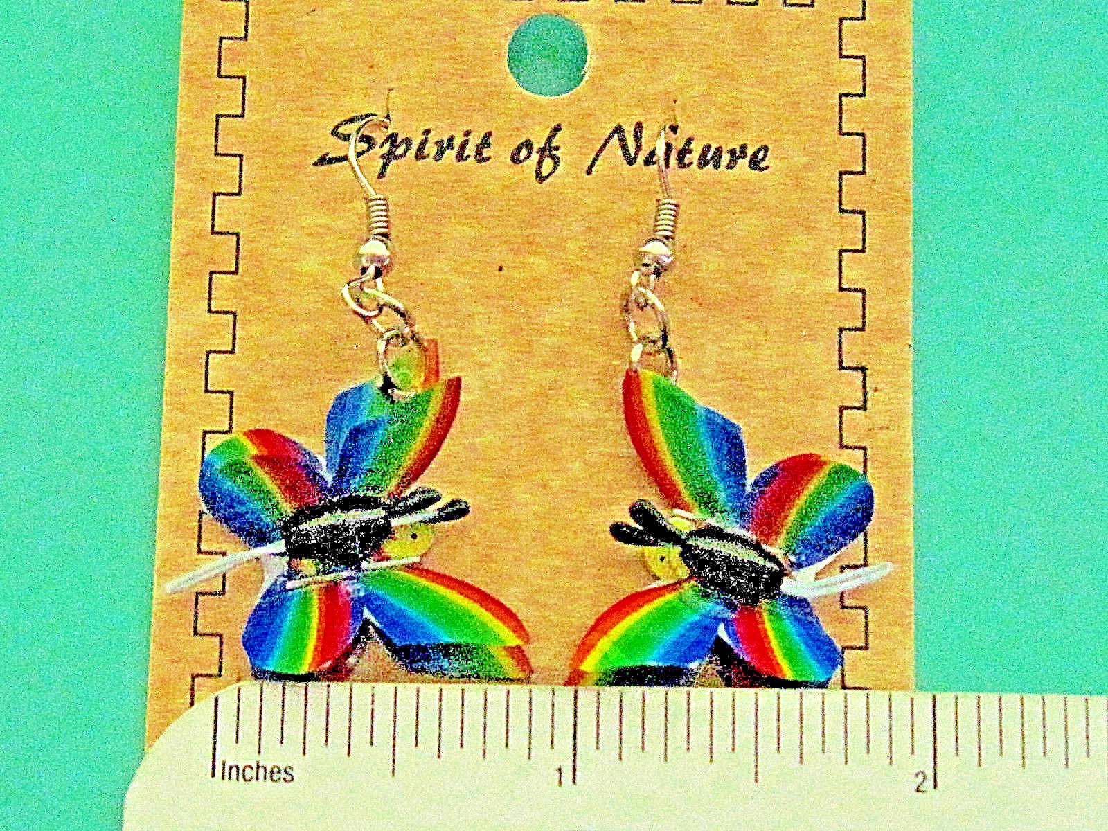 Spirit of Nature BUTTERFLY – earrings , ear rings GIFT BOXED rainbow