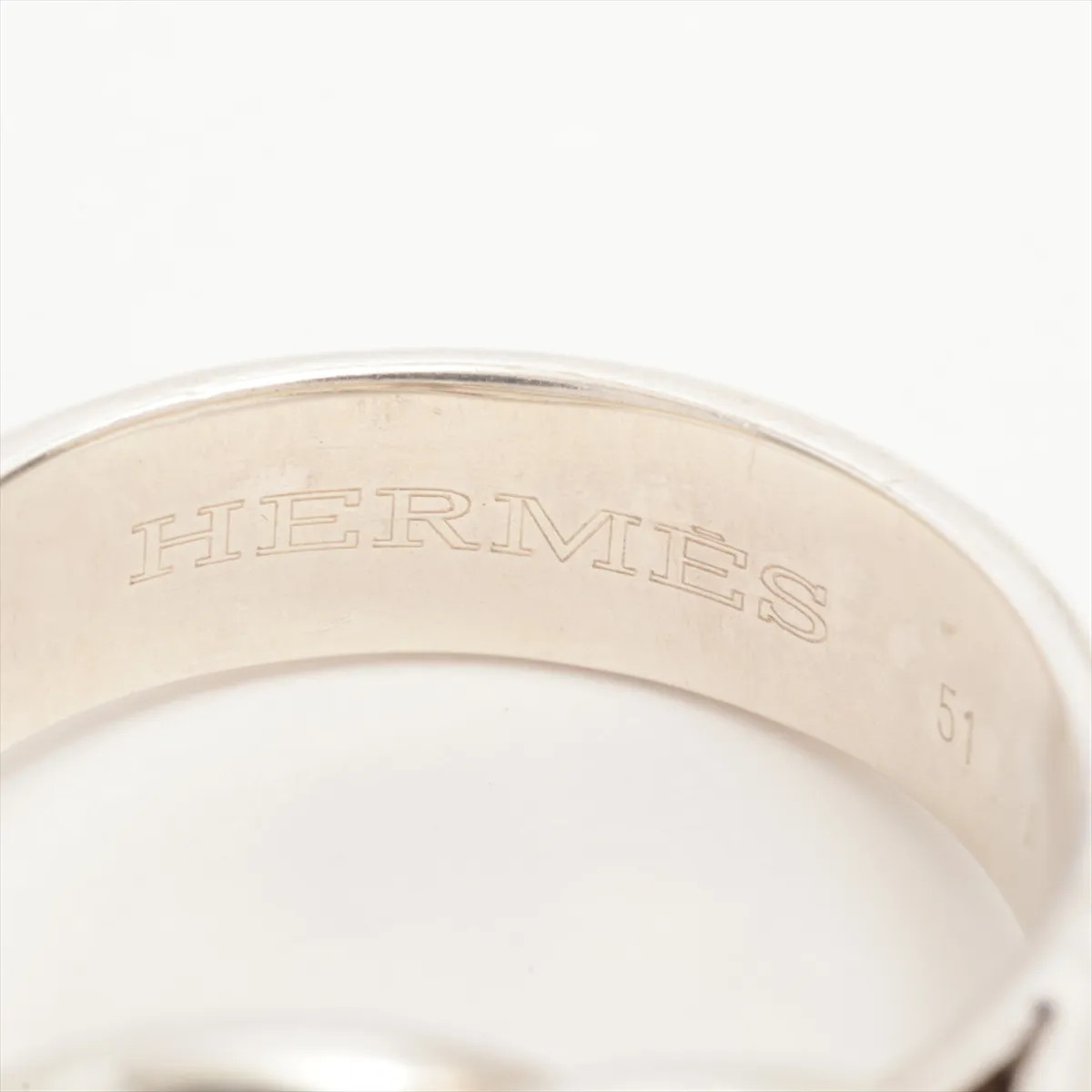 Hermès Deux Anneaux Ring 51 925 5.9g Silver