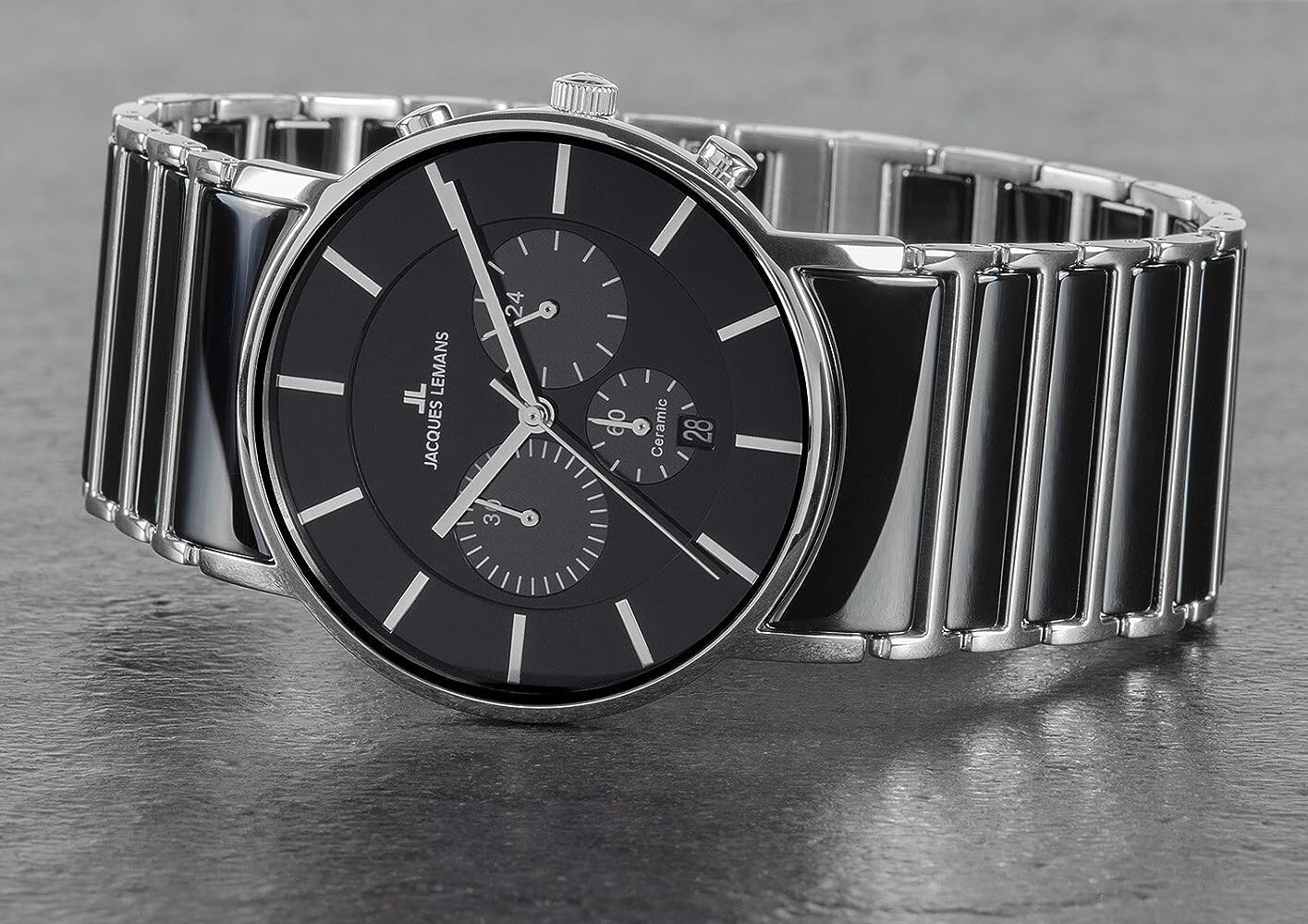 MEN’S Jacques Lemans YORK 1-1815A BLACK Ceramic and stainless steel watch