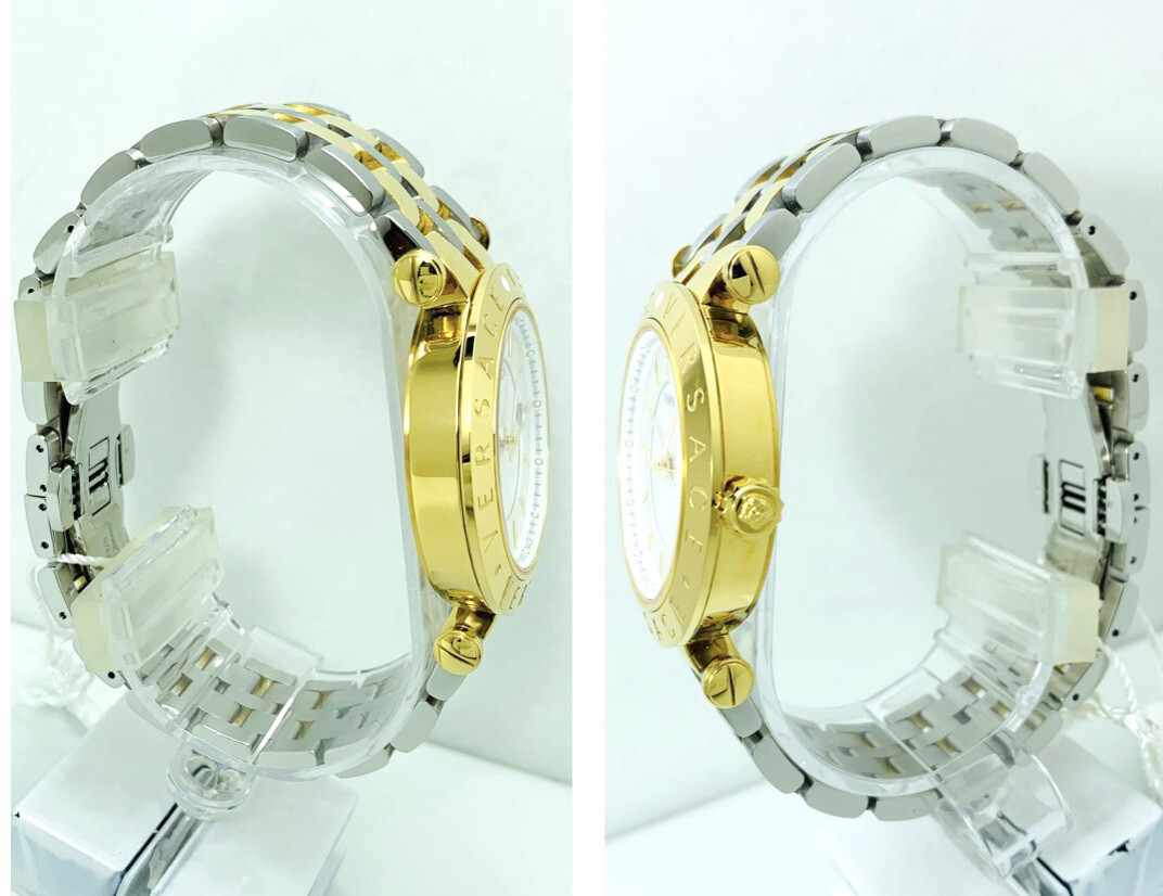 Versace VQP080015 V-Race 42mm Two-Tone Bicolour IP 2N + Silver Bracelet Watch
