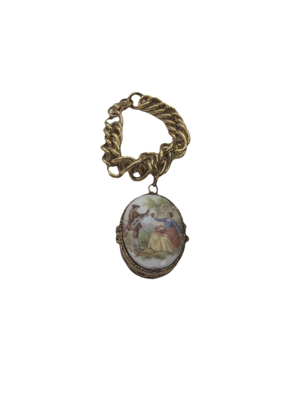 Vintage Mary Chess Gold-Tone Locket Bracelet Perfume Jewelry Collectible