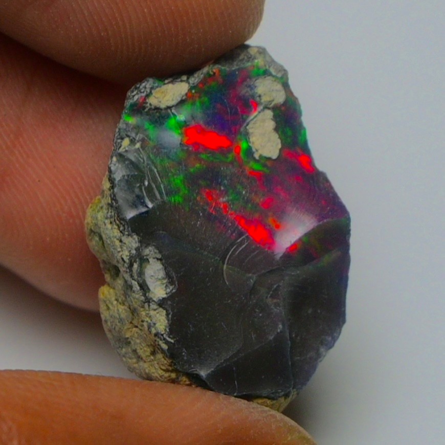 Black Opal Rough 12.45 Carats, Smoked Ethiopian Welo Opal Rough, Fire Opal Raw