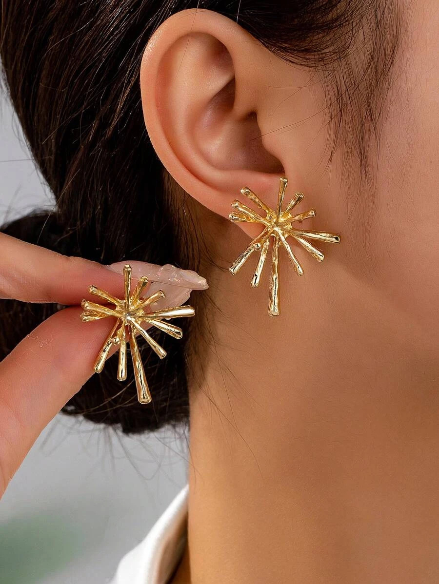 1 pair Sunflower Stud Earrings Elegant Floral Jewelry Women Gift