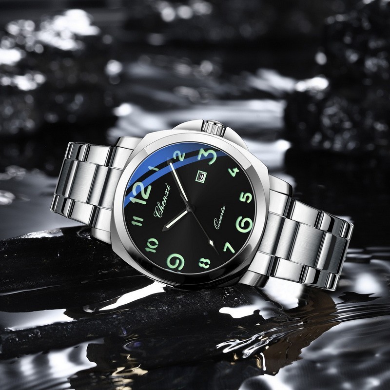 CHENXI Men’s Stainless Steel Luminous Casual Business Calendar Quartz Watch Gift