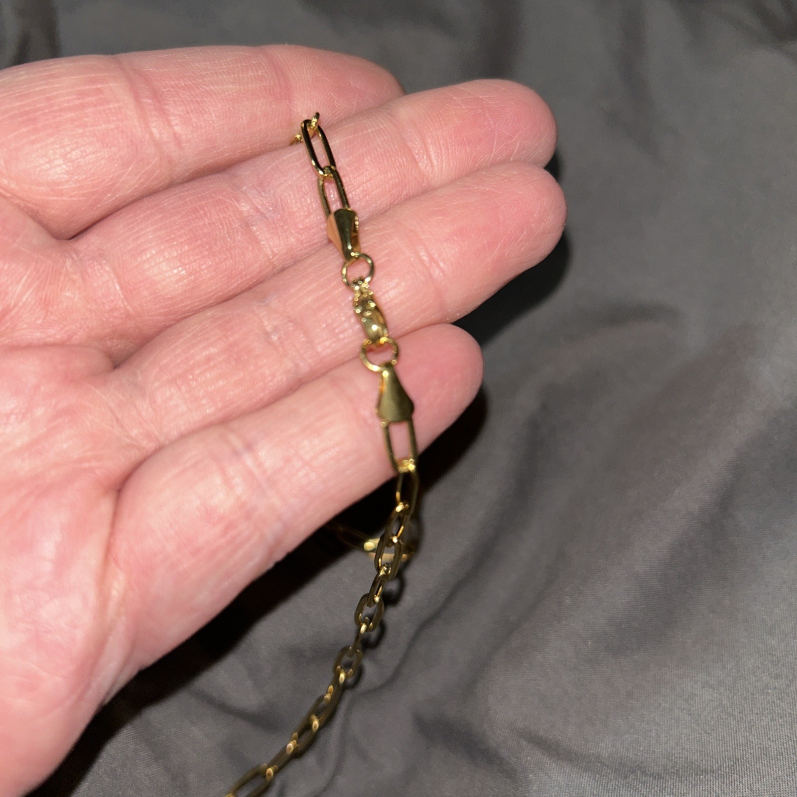 30inch 18 K Yellow Gold Filled Paper Clip Necklace ￼
