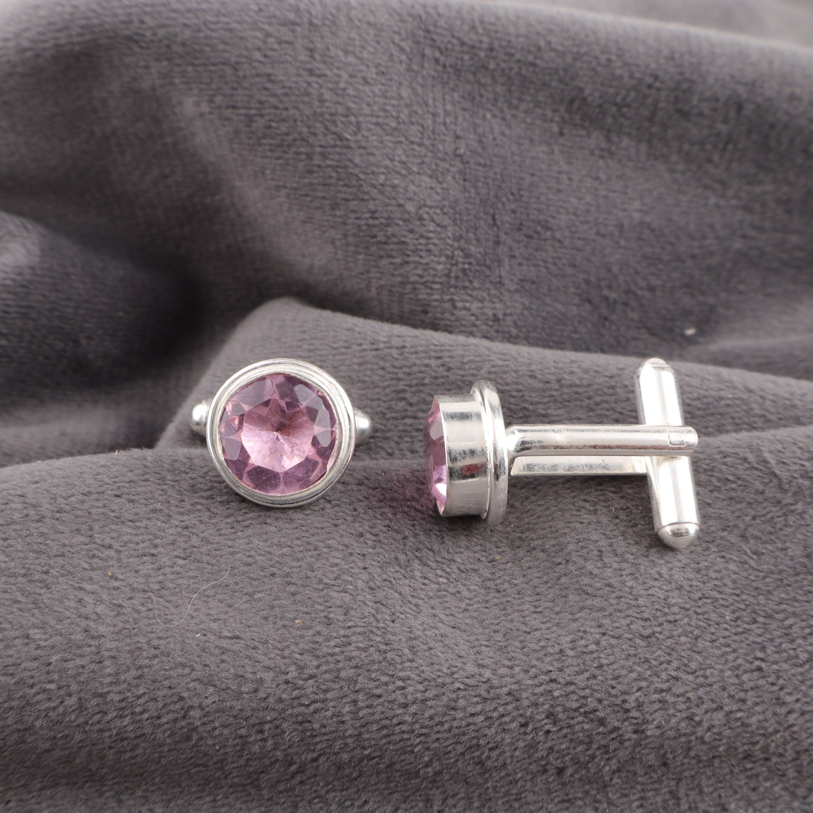 Pink Morganite Gemstone 925 Sterling Silver Men’s Cufflinks Jewelry Gift For
