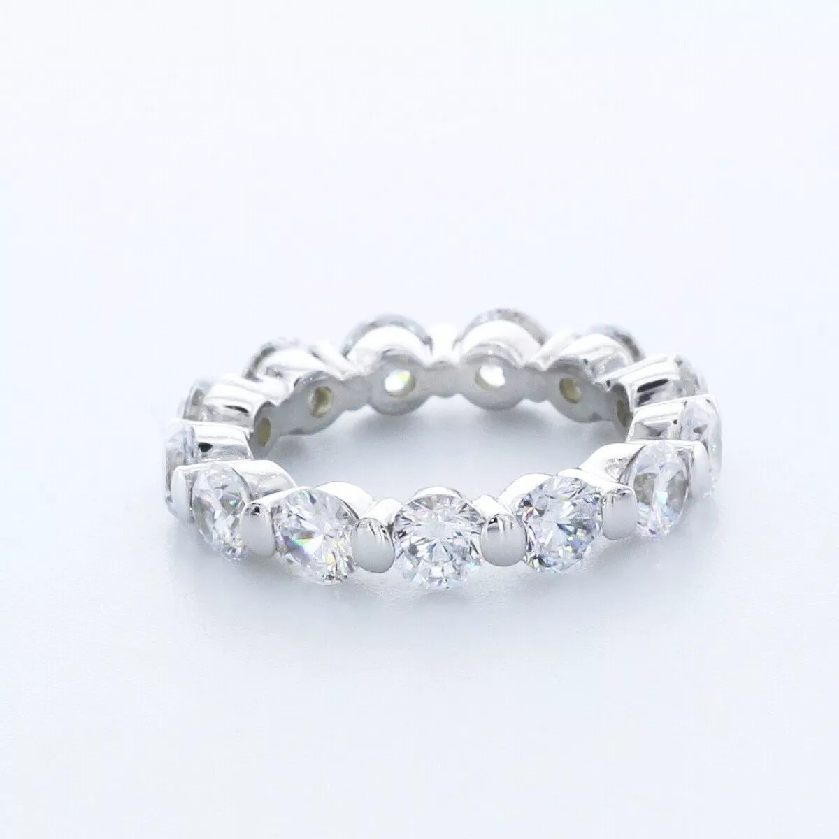 Eternity Wedding Ring Classic Solid 14K Gold 2.75 CT Round Natural Diamond G SI1