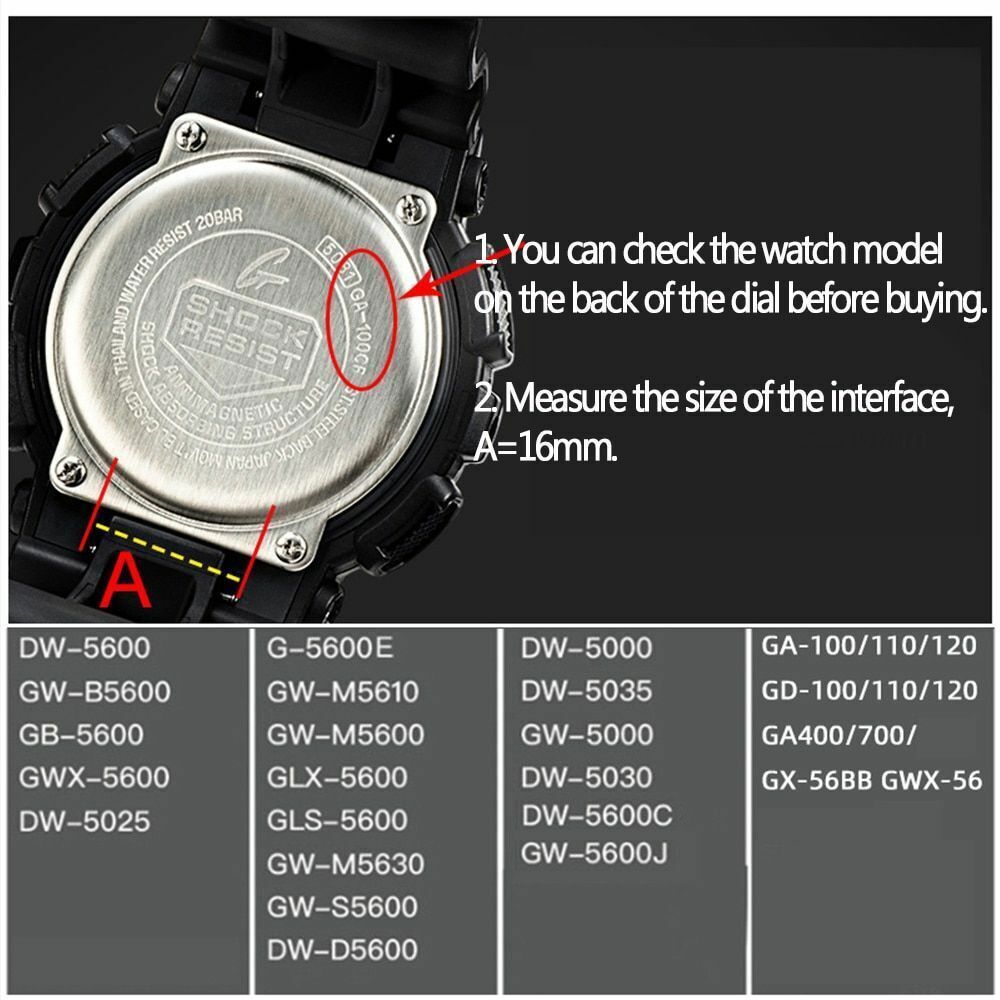16 to 22mm kit For Casio GShock DW5600 GWM5610 DW6900 GW6900 Metal Band Adapter