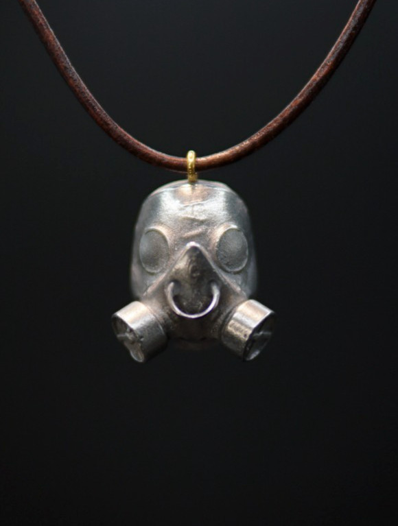 Handmade Metal Casted Roadhog (Overwatch) Resin 3D Printed Necklace Design