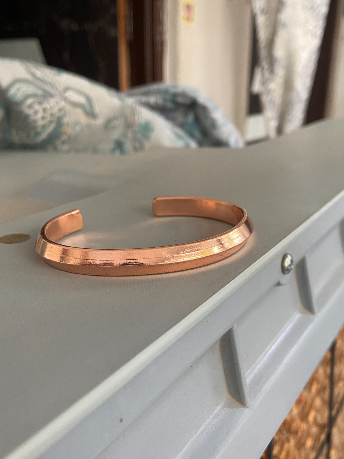 Solid Copper Cuff Bracelet Open Bangle Adjustable Handmade Unisex Wrist Band