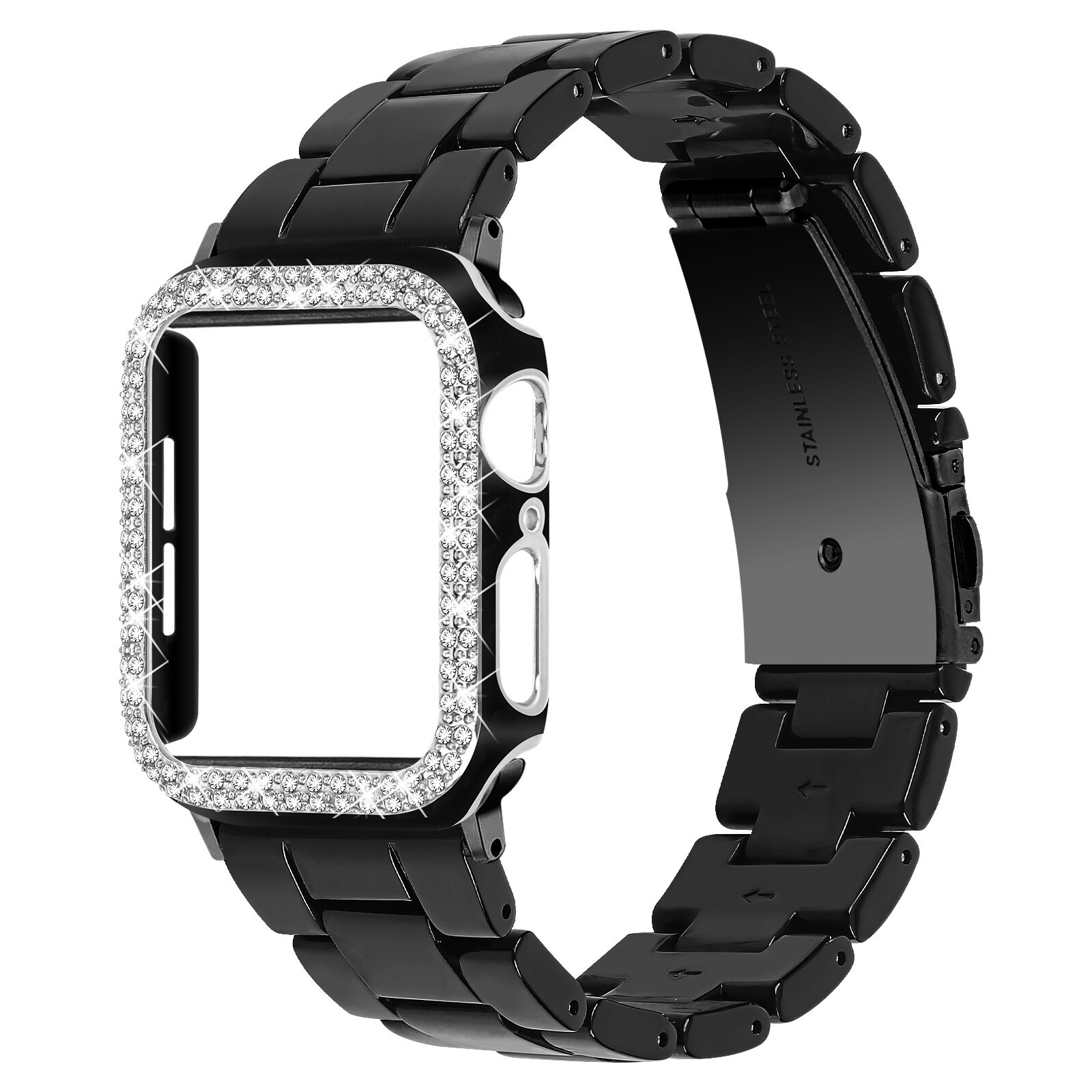 Resin Strap Band Bling Case For Apple Watch Series 9 8 7 6 5 4 3 SE 2 40/41/45MM