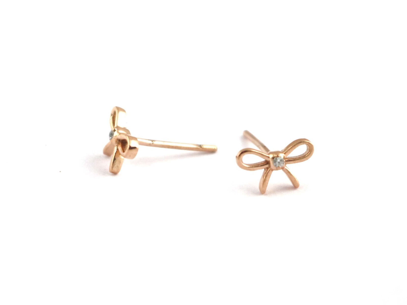Bow Studs 925 Silver Rose Gold Dainty Bow Minimal Earrings Memorial Gift