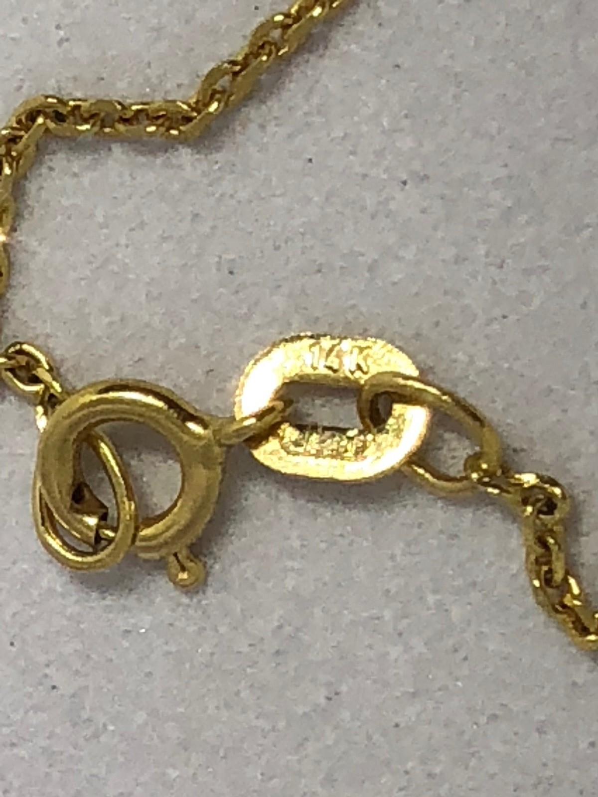 14k Gold Ballerina Pendant / Charm On 16” 14k Gold Chain 2.4 Grams
