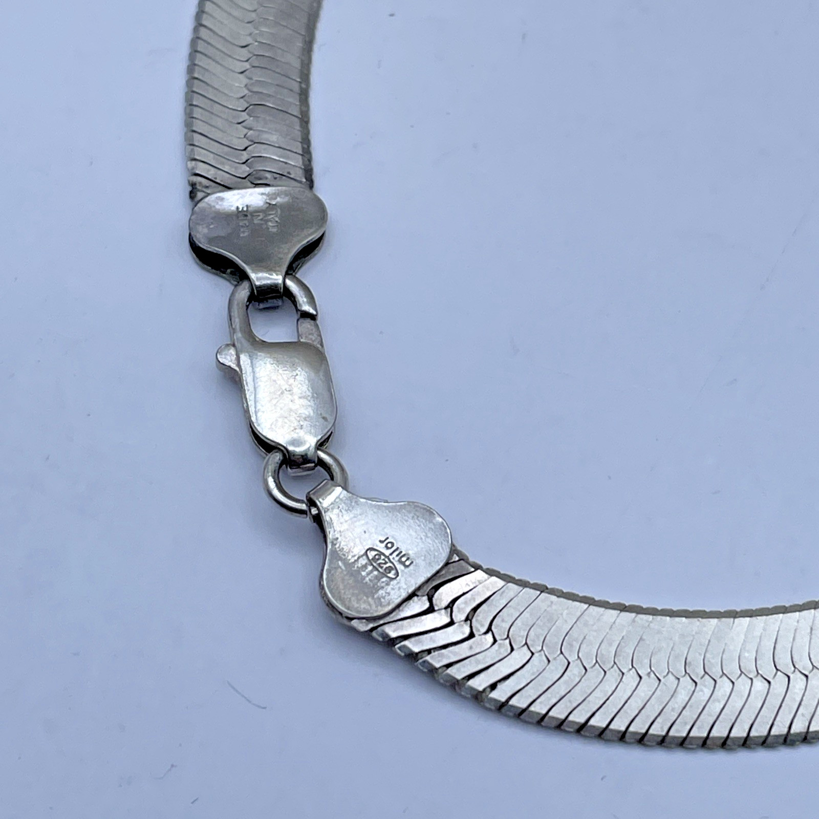MILOR Italy 925 2 Tone Sterling Silver 19″ Herringbone Reversible Necklace 29 Gr
