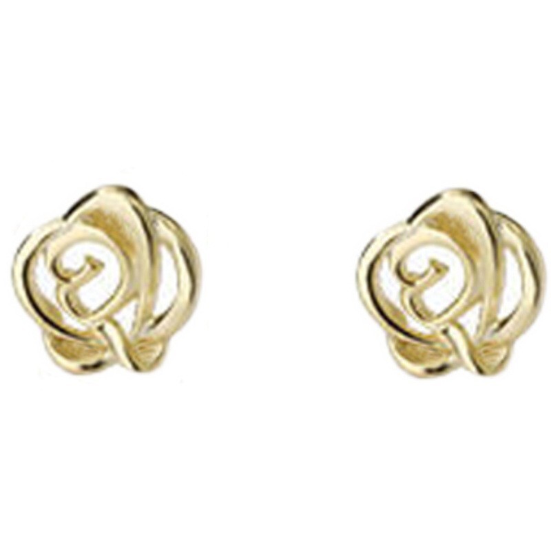 925 Silver Post Abstract Love Flower Rose Stud Earrings 5mm Women Girl S6
