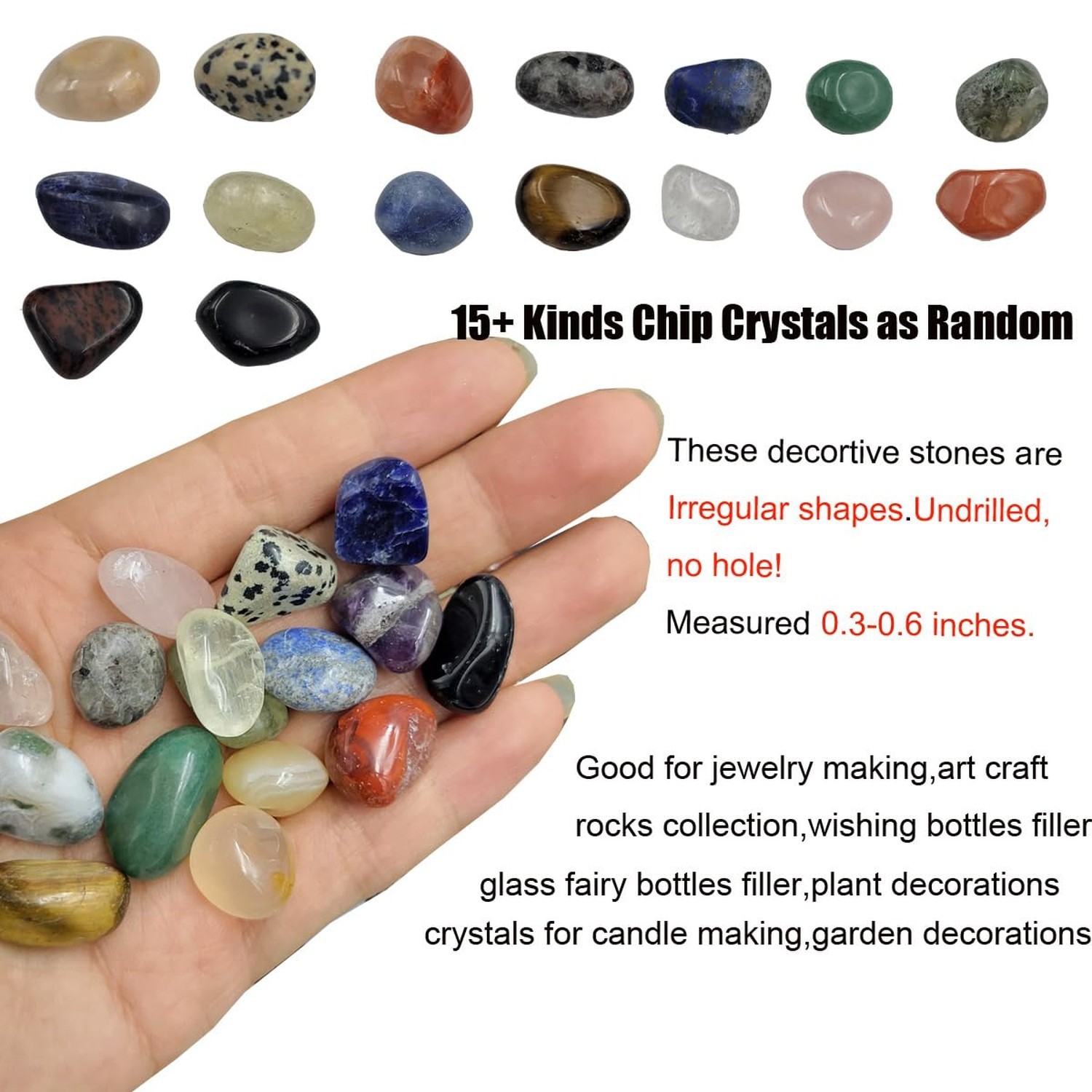 15+ Kinds 100pcs Assortment Healing Stones Mixed Tumbled Polished Stones for …