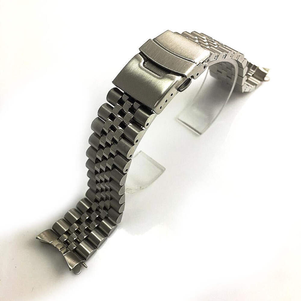 Metal Steel Jubilee Bracelet Curved End Replacement Watch Band Double Lock #7001