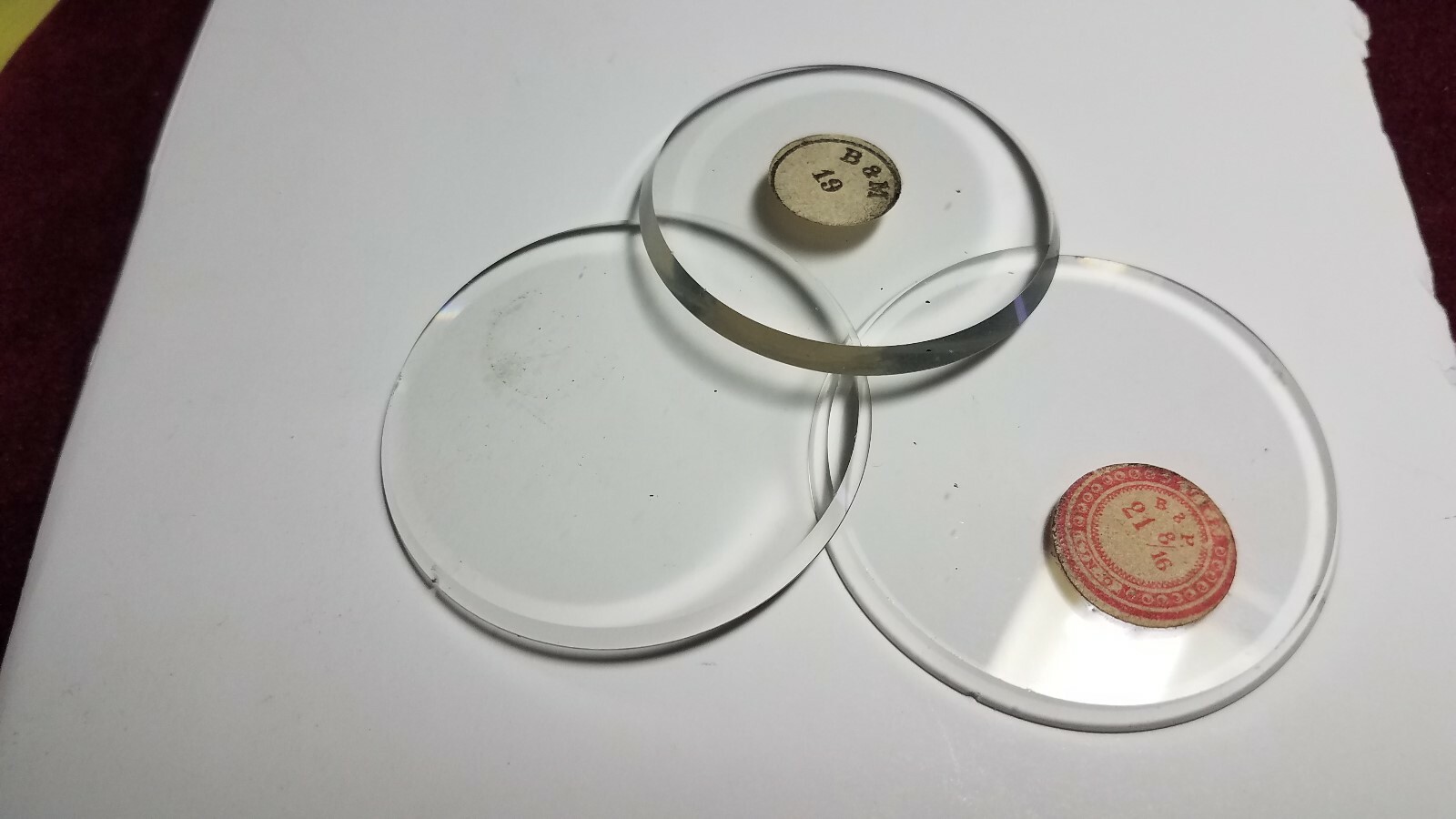 EXTRA THICK FLAT BEVELED 41.6mm-52.0mm (18-25ligne) GLASS POCKET WATCH CRYSTALS