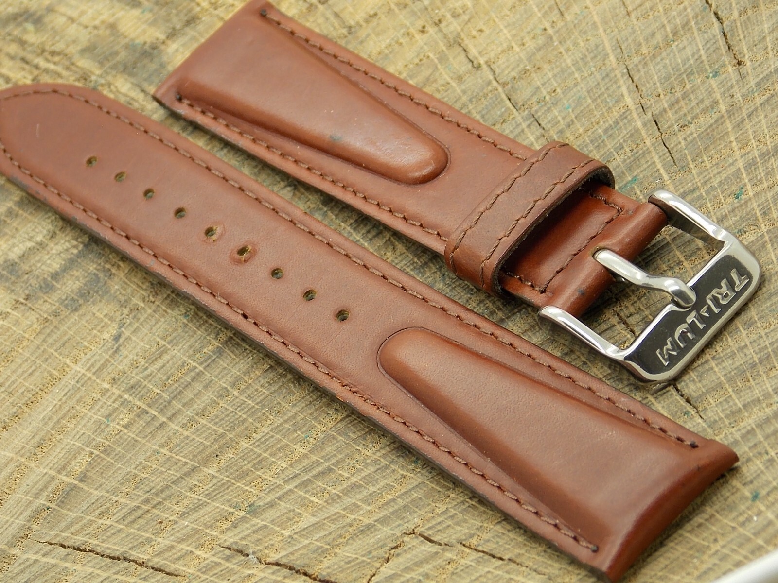 Vintage Lorus Swim-Safe Leather w Silver Tone Buckle 20mm Watch Band NOS Unused