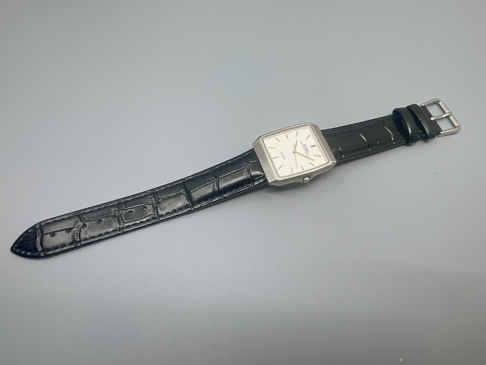 Vtg1990 Seiko Session 5E31-5A70 Silver Square 28mm Qz Men’s Watch -US Stock