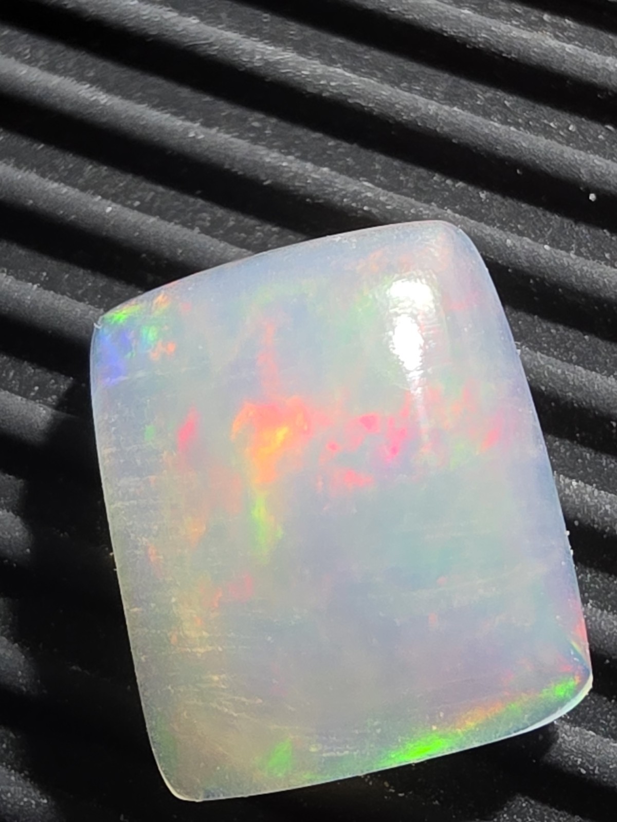 Opal White/Multicolor Cushion Cabochon Loose Gemstone 1.220 ct High Flash