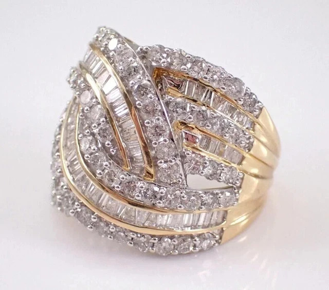 3Ct Round Cut Lab Created Diamond Cluster Wedding Ring 14K Yellow Gold Plated