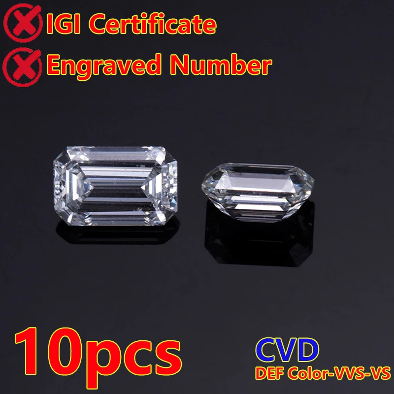 [CVD/HPHT Radiant Emerald] Wholesale 0.08-1ct Loose Lab Diamond Melee DEF VVS-VS