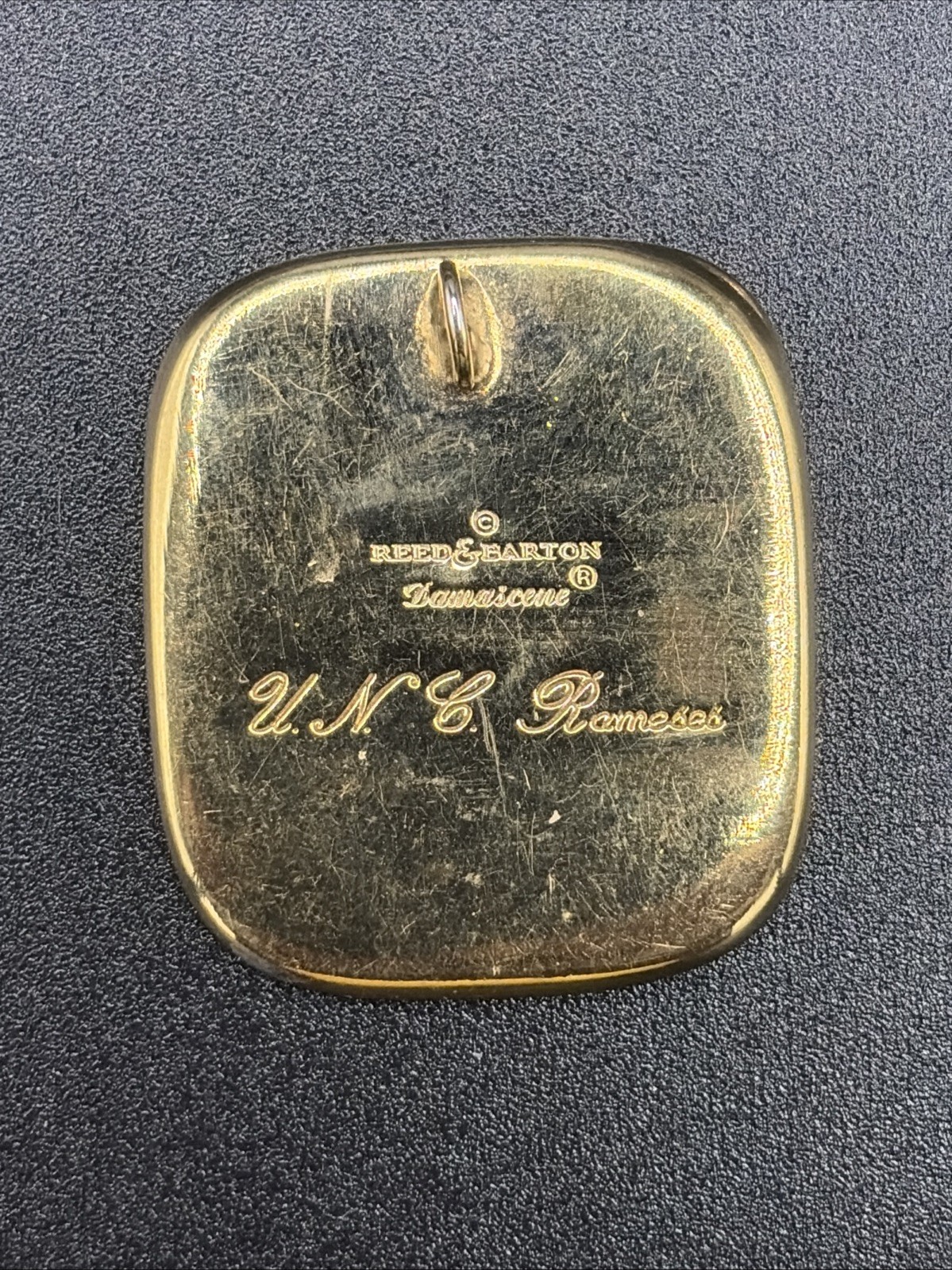 Reed & Barton Damascene UNC Rameses Ram Pendant Gold Tone