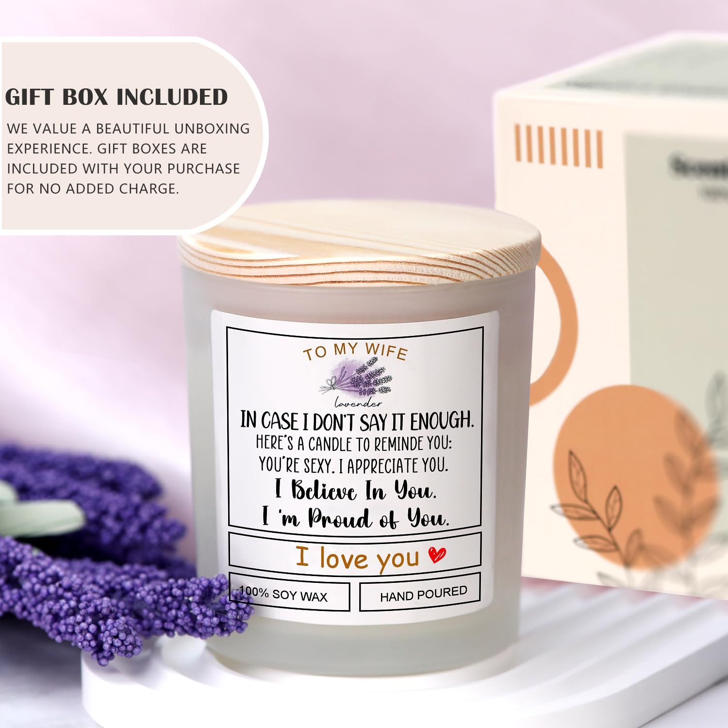 Romantic Candle Gift for Wife Valentine’s Day Anniversary Birthday Gift