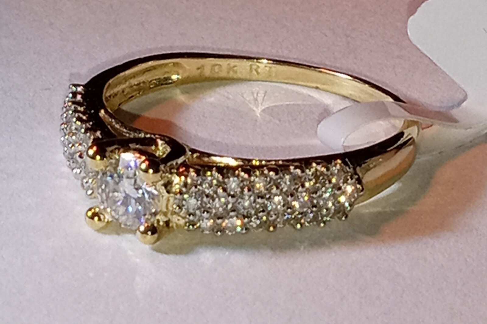 10kt Solid Yellow Gold 0.3 Ct Natural Moissanite,0.3 Ct Diamond Ring Size 7
