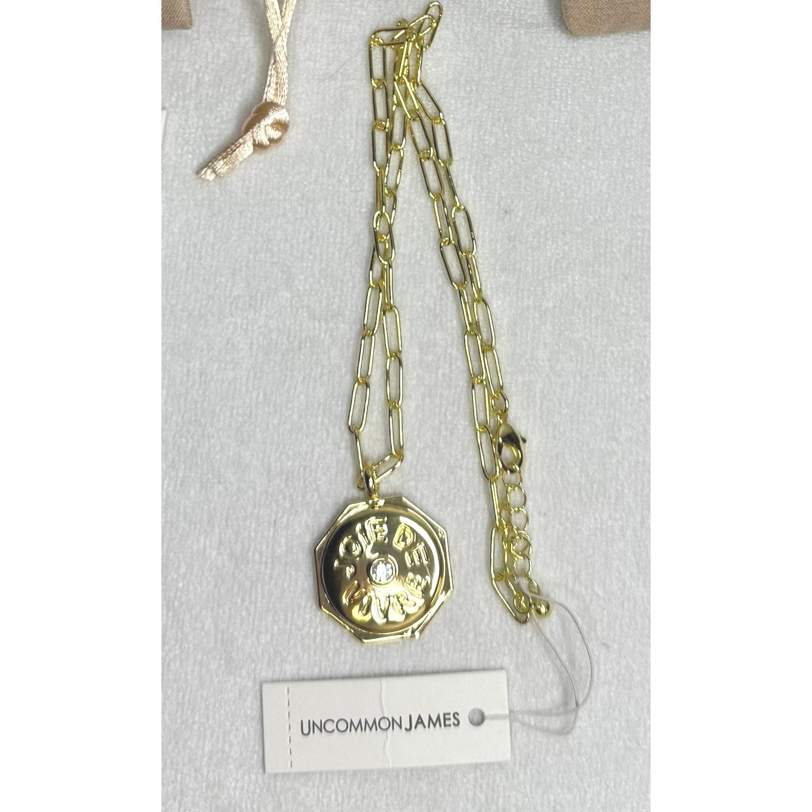 NWT Uncommon James Necklace Earrings 3 Piece Set Lot Gold Dainty Pendant