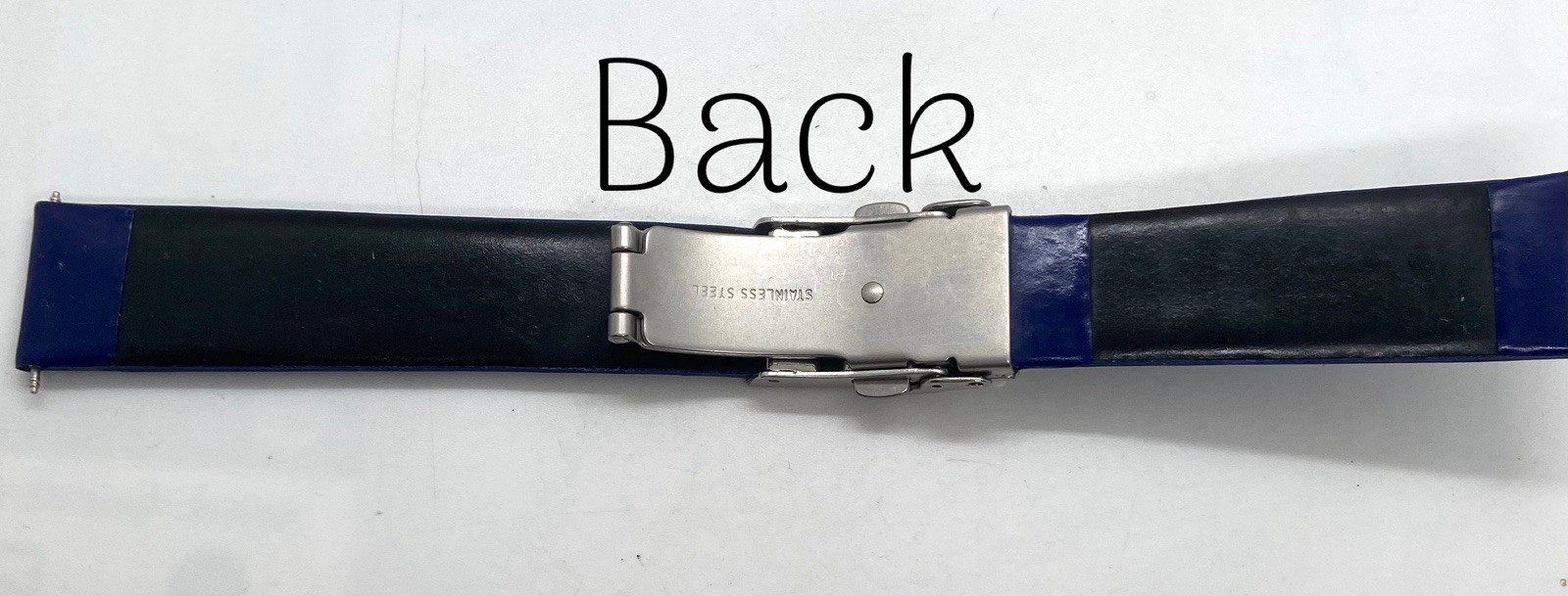 NEW NOS BLUE Watch Band 18mm Lugs Sport Push Button Deployant 6-3/8” Long
