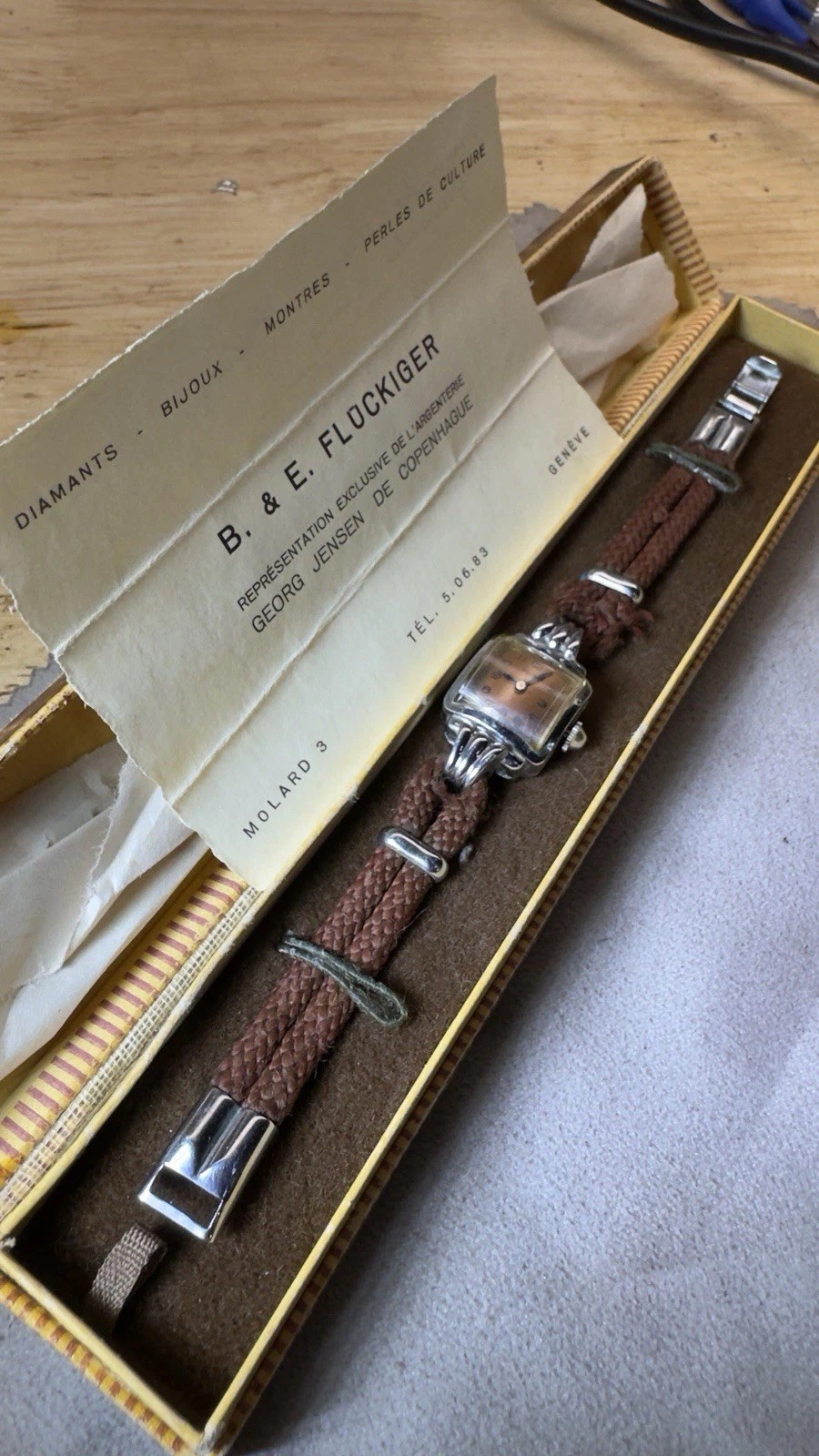 Vintage 1940s Helbros Swiss Sterling Silver Ladies Cocktail Watch 15j Box&Papers