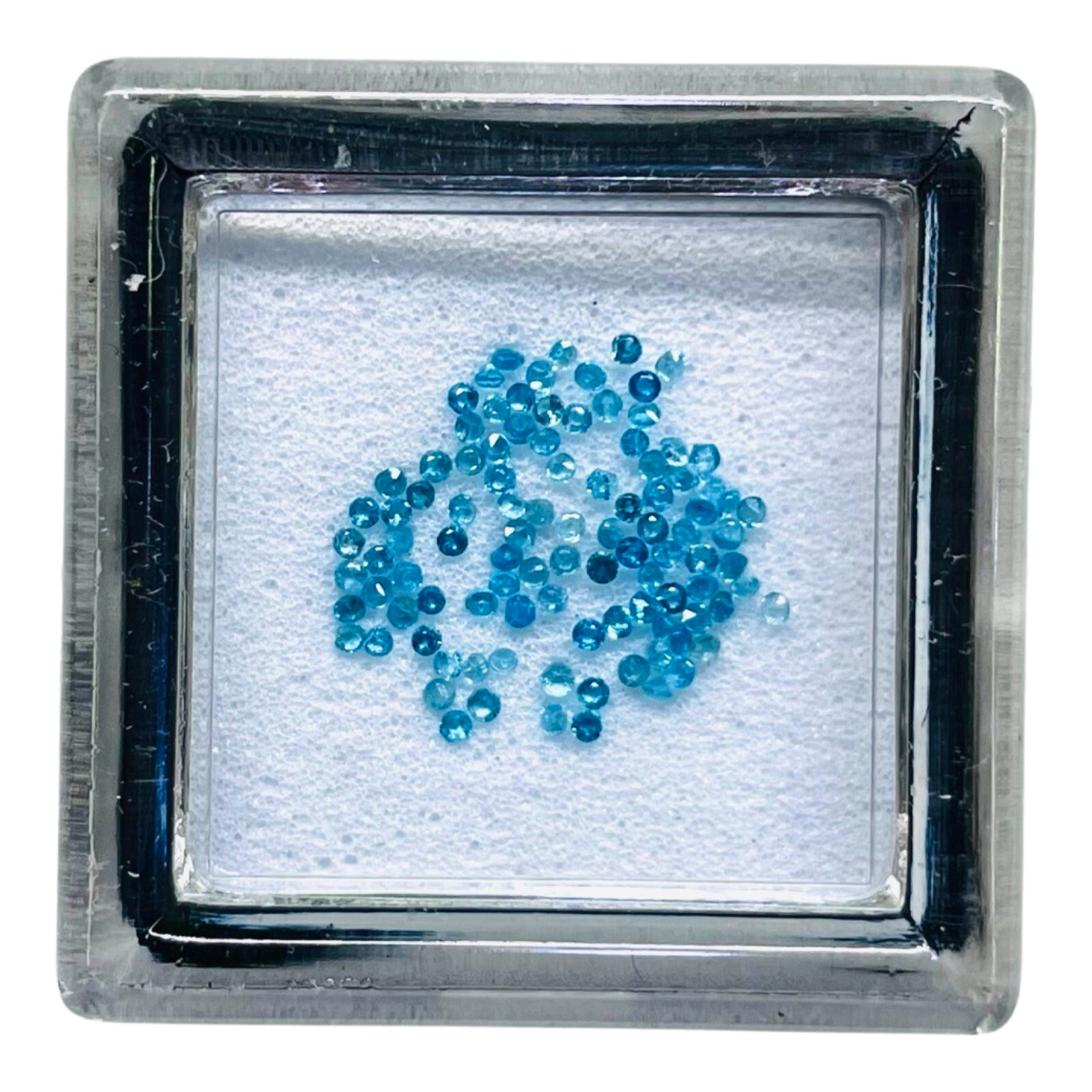 1200 Pcs Natural Multi Gemstones 1-2mm Round Cut Diamond Cut Loose Gemstones Box