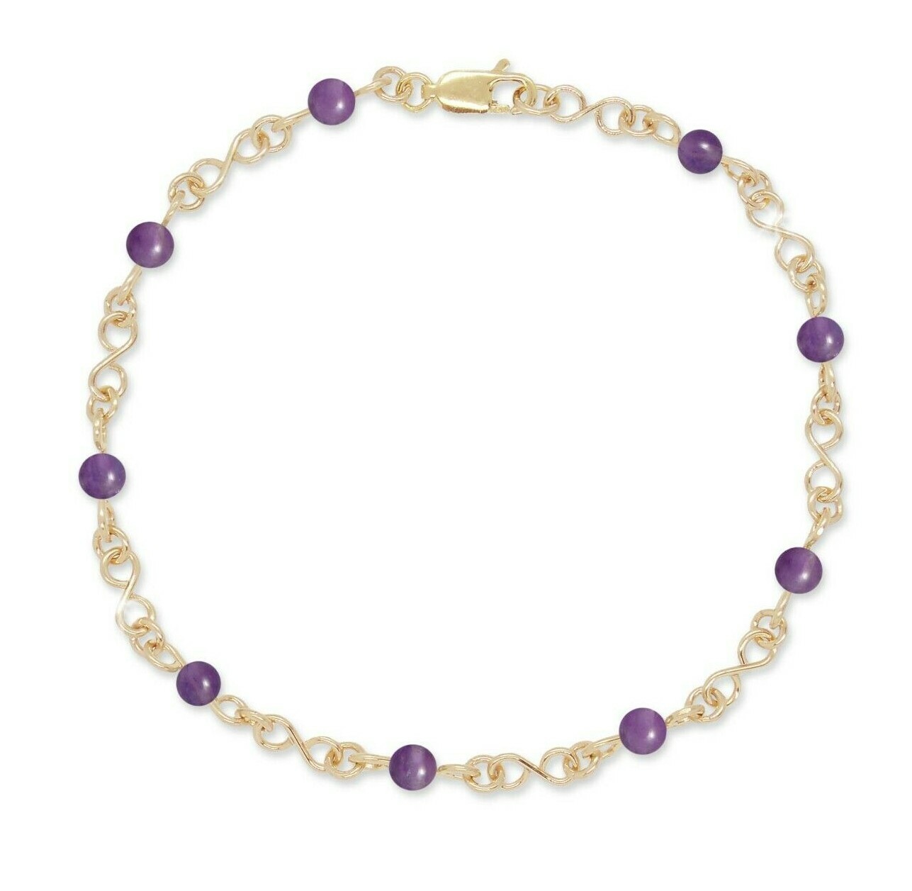 Bracelet Gold or Silver Customized Figure 8 with Gemstones, Pearls or Beads