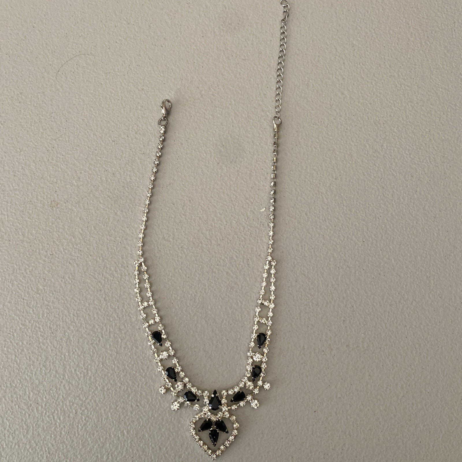 New In Box YOU NEED Jewelry Rhinestone & Shiny Black Beaded Necklace