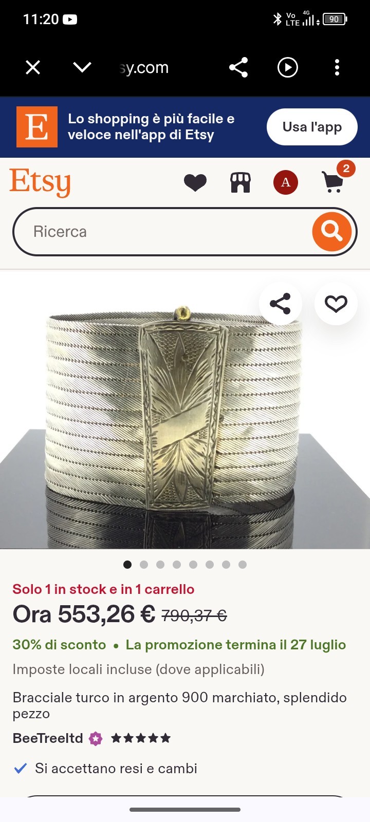 Turkish Trebizond Handmade Filigree Silver 900 Gold 18kt Wrist Bracelet
