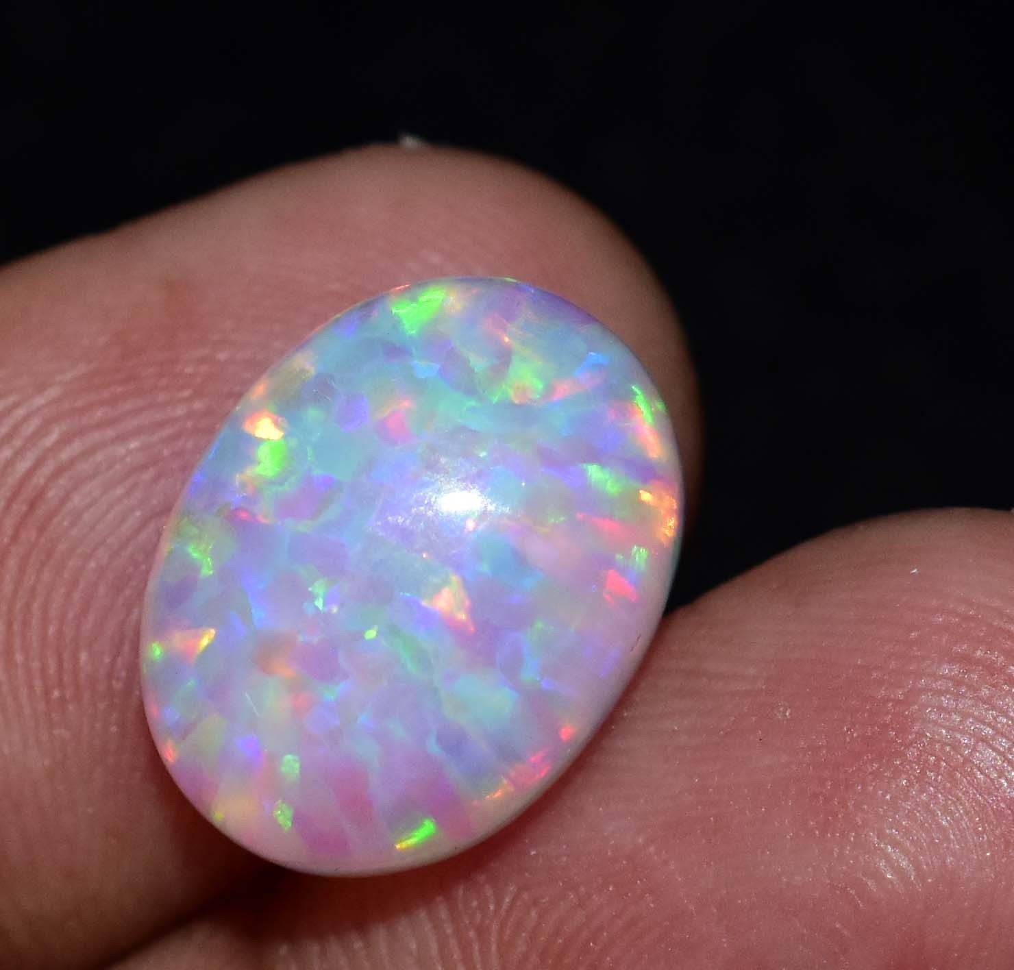 6.85 Ct Natural Ethiopian Fire Opal Certified Play of Color Untreated Gemstone
