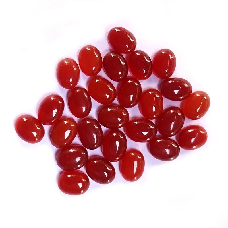 Natural Red Onyx Oval Cabochon, Calibrated Size Loose Gemstone All Size Jewelry.
