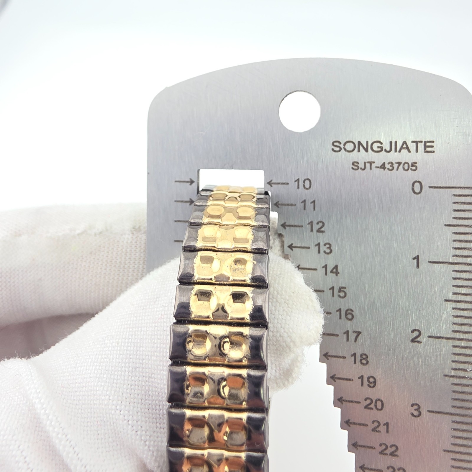 M.Z. BERGER & CO. Ladies Stretch Watch H2O Resistant Black Gold Ion Plated 6.25″
