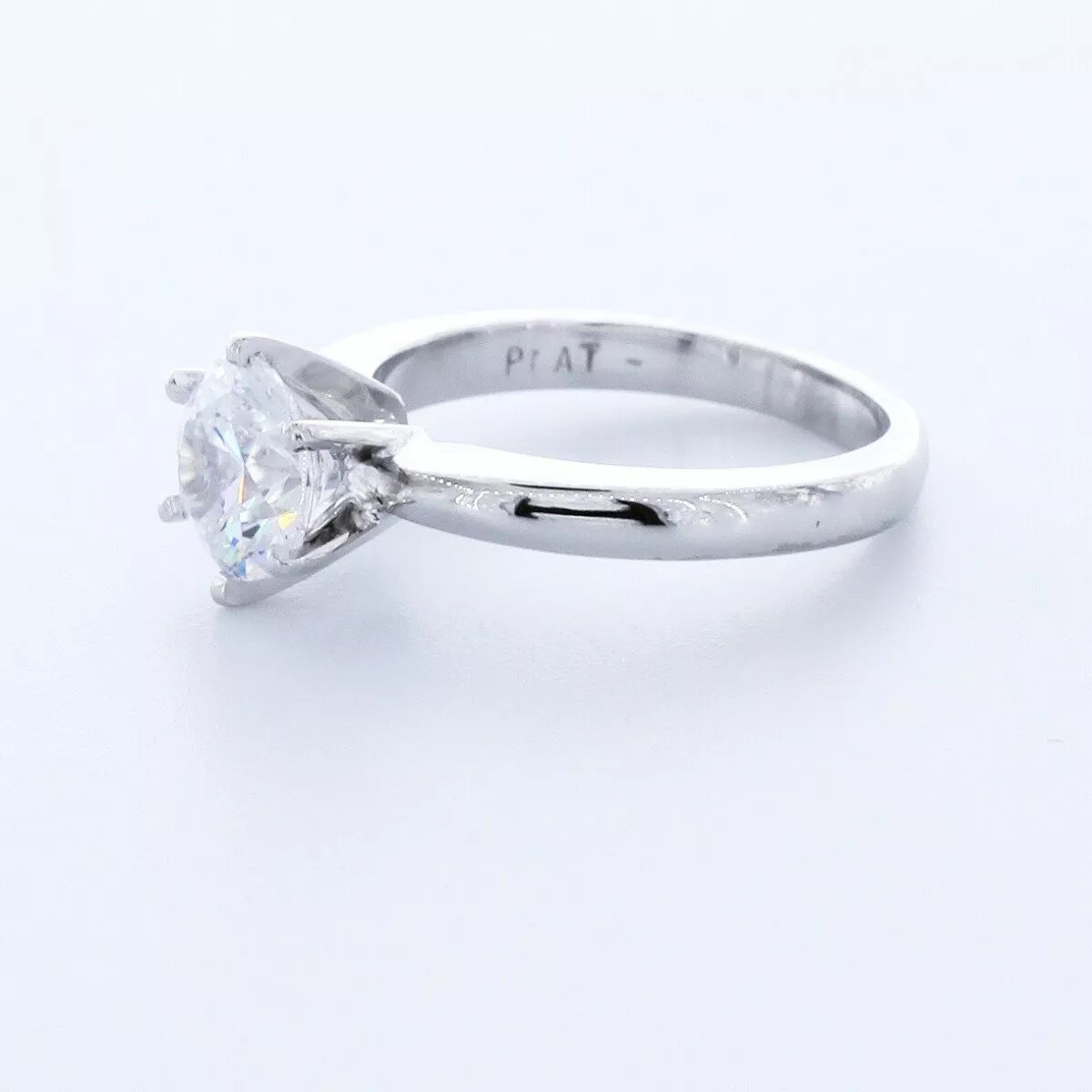 Classic Solitaire Engagement Ring Platinum 1.39 CT Round Lab-Grown Diamond E VS2