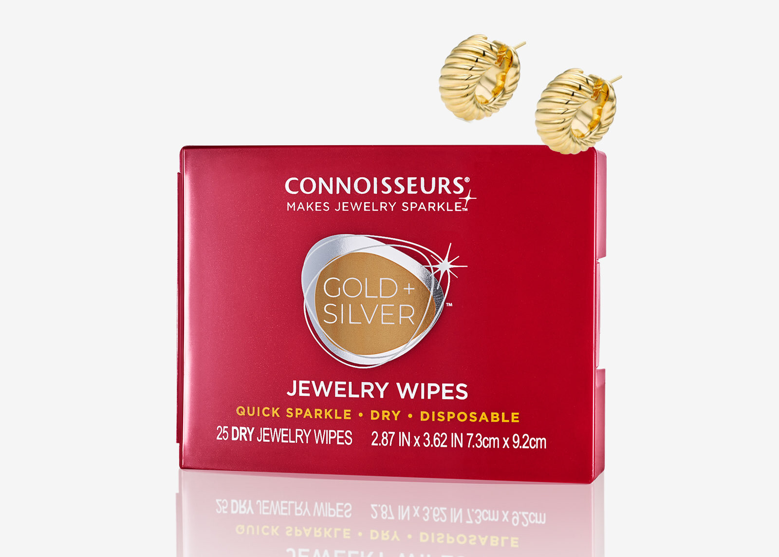 Connoisseurs Jewelry Cleaning Wipes Polish Gold Silver 6PK Disposable Dry Wipes