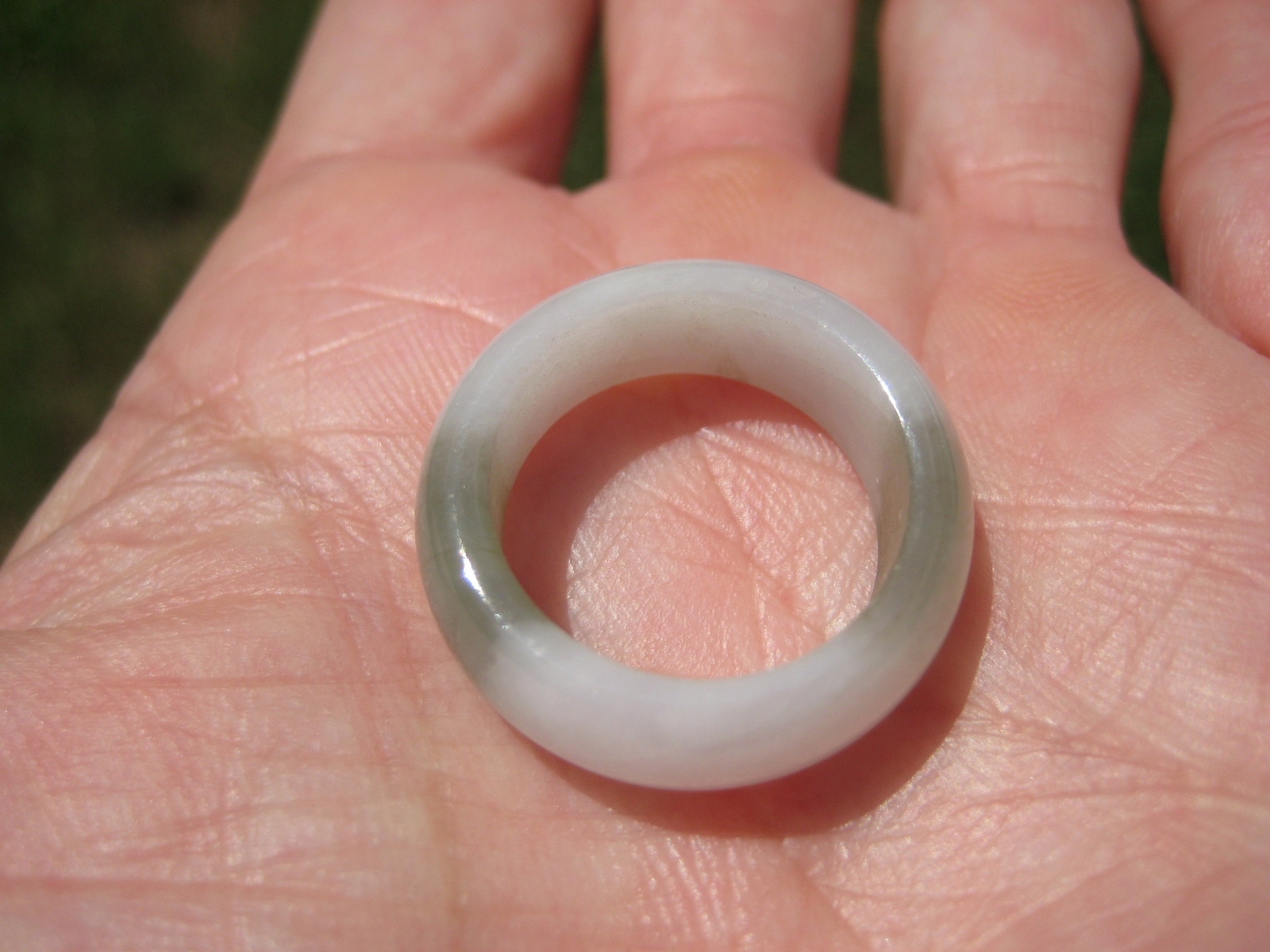 White Jadeite Jade Ring Myanmar A Size 6.75 US A3372