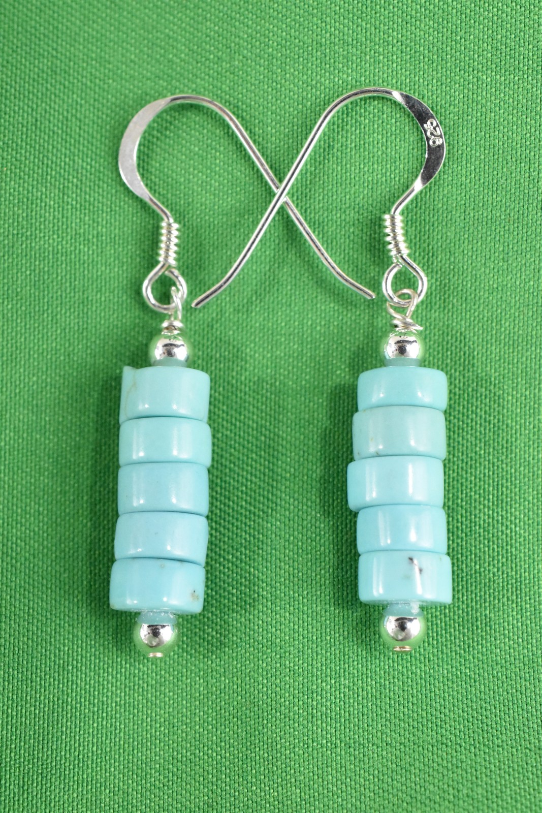 Sophisticated Southwestern Magnesite Turquoise-Style 925 Silver Dangle Earrings