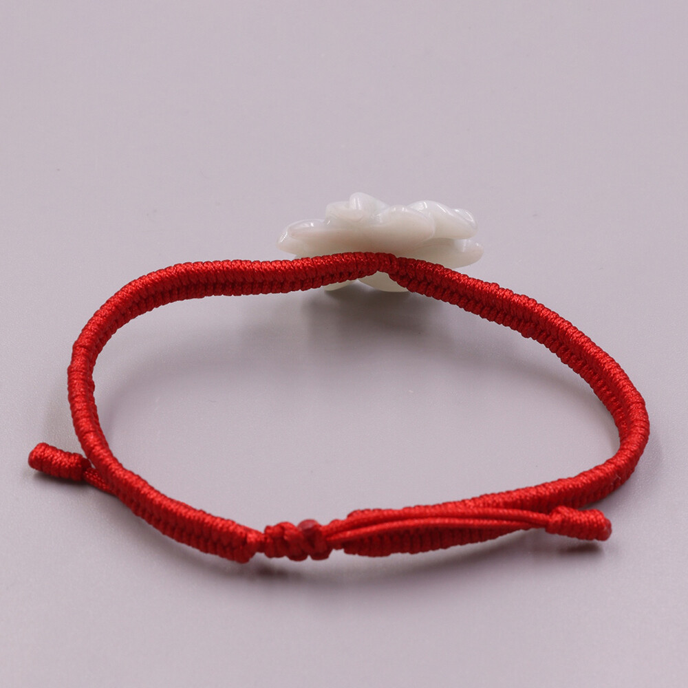 Natural Jade Women’s Bracelet 22.5mm Big Flower Adjustable Bracelet 15-16cm