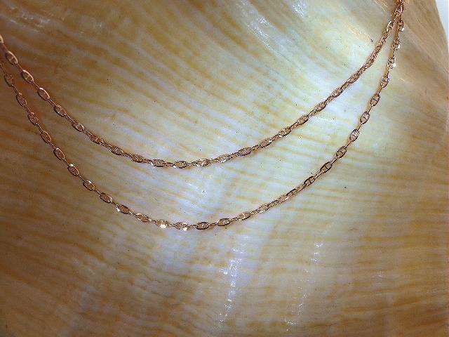 1.1MM ITALIAN 14K ROSE GOLD SPARKLY DIAMOND-CUT ANCHOR CHAIN NECKLACE 16-24″