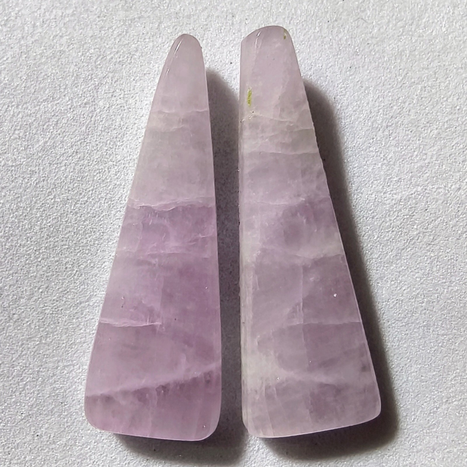 22 Cts Natural Kunzite Match Pair Cabochon Gemstone For Earrings 31 X 10.8 MM